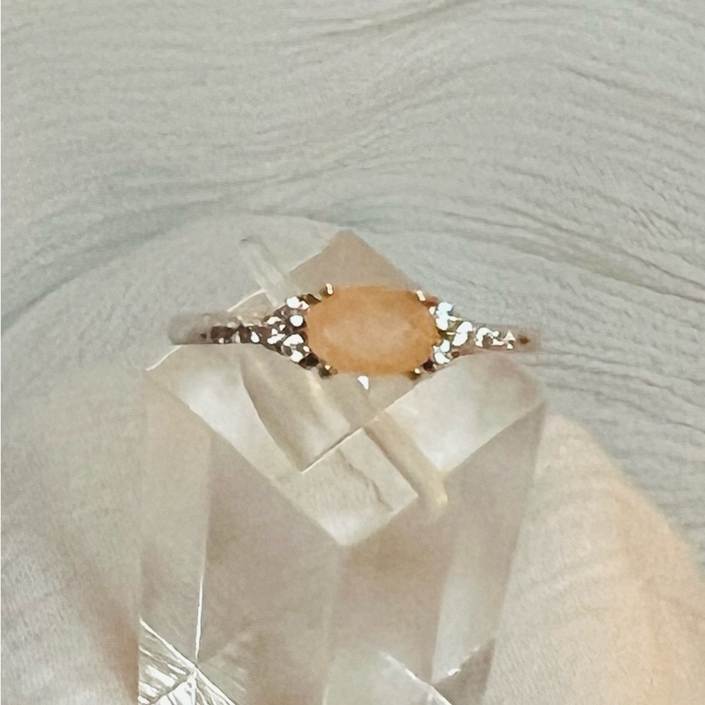 RETRO RING BOMB PARTY RING OVAL NATURAL FUSION PEACH QUARTZ RBP2242 SIZE 9
